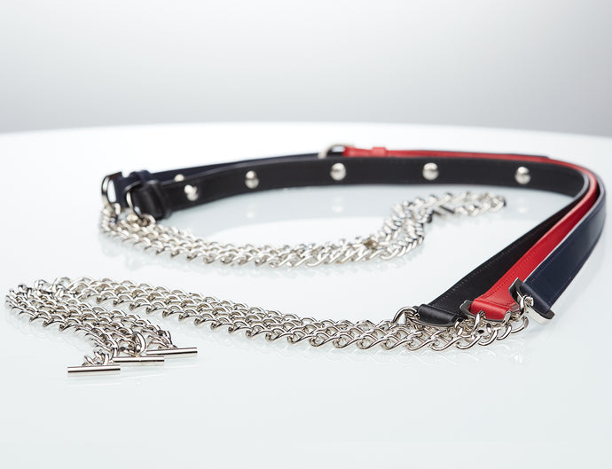 6 Collection Leather & Chain Strap